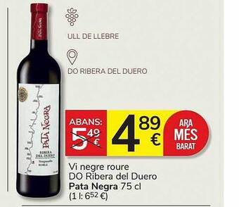Consum Vi negre roure do ribera del duero pata negra oferta