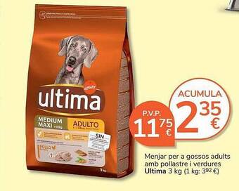 Consum Menjar per a gossos adults amb pollastre i verdures ultima oferta
