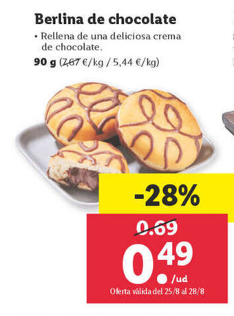 Lidl Berlina de chocolate oferta