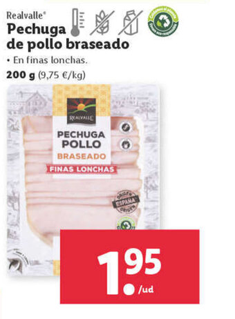 Lidl REALVALLE pechuga de pollo braseado oferta