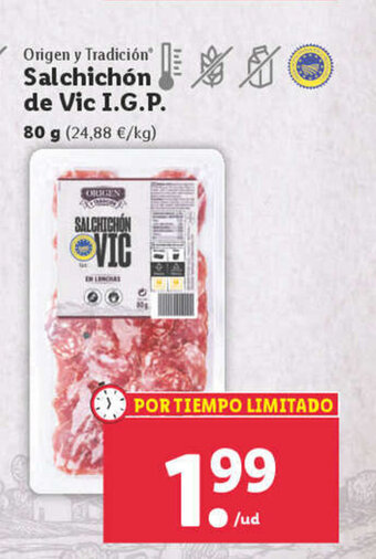 Lidl Salchichón de Vic I.G.P oferta