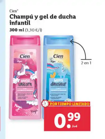 Lidl Cien Champú y Gel de Ducha Infantil oferta