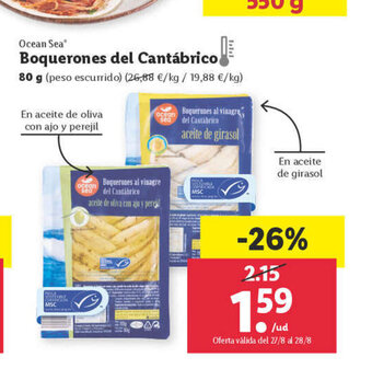 Lidl Boquerones del Cantábrico oferta