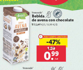 Lidl Bebida de Avena Con Chocolate oferta