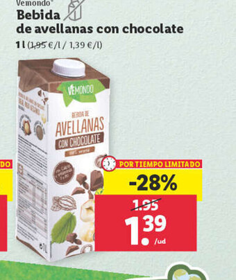 Lidl Bebida de Avellanas Con Chocolate oferta