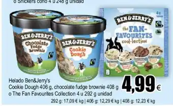 FROIZ Ben& Jerry's Helado Cookie Dough Chocolate Fudge Brownie 408g o The Fan Favourites Collection 4u 292g Unidad oferta