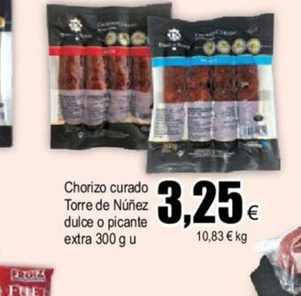 FROIZ Chorizo Curado Torre de Núñez Dulce o Picante Extra oferta
