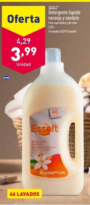 ALDI Esselt Detergente Liquido Naranja Y Sandalo oferta