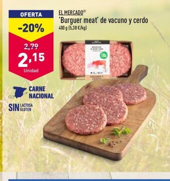 ALDI 'Burguer meat' De Vacuno y cerdo oferta
