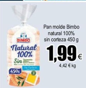 FROIZ Pan Molde Bimbo Natural 100 % Sin Corteza 450 g oferta