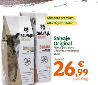 TiendAnimal Salvaje original pienso para perro oferta