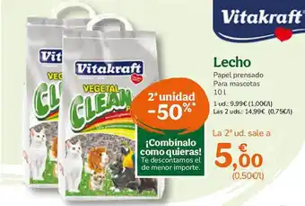 TiendAnimal 2a unidad -50% vitakraft lecho papel prensado para mascotas oferta