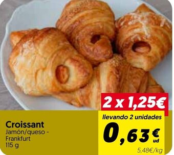 Hiper Usera Croissant Jamón/queso-Frankfurt 115g oferta