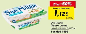 Hiper Usera San Millán Queso crema 200g oferta