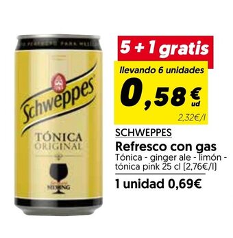 Hiper Usera Schweppes Refresco con gas 25cl oferta