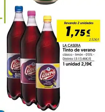 Hiper Usera La Casera Tinto de verano 1,5L oferta