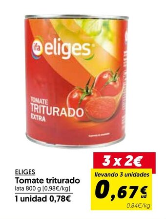 Hiper Usera Eliges Tomate triturado 800g oferta