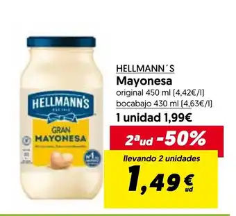 Hiper Usera Hellmann's Mayonesa 450ml/430ml oferta