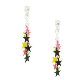 Claire's Neon star drop clip on earrings oferta