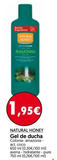 Hiper Usera Natural Honey Gel de ducha 650ml/750ml oferta