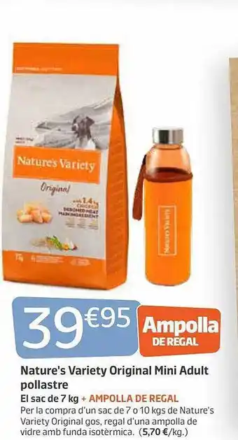 Jardiland Nature's variety original mini adult pollastre oferta