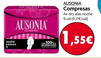 Hiper Usera Ausonia Compresas 9ud oferta