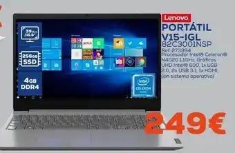 Tiendas Electrón Lenovo portátil v15-igl 82c3001nsp oferta