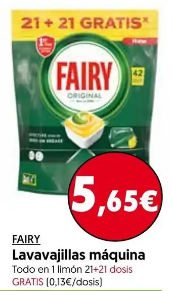 Hiper Usera Fairy Lavavajillas máquina 21+21 dosis Gratis oferta
