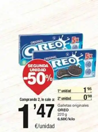 SPAR Segunda unidad -50% galletas originales oreo oferta