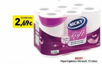 Hiperber Nicky papel higiénico ultrasoft oferta