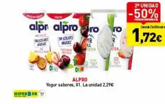 Hiperber 2a unidad -50% alpro yogur sabores oferta