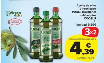 Carrefour Market Aceite de oliva virgen extra picual hojiblanca o arbequina coosur oferta