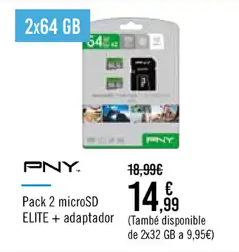 Carrefour PNY Elite + adaptador Pack 2 microSD oferta