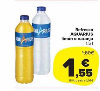 Carrefour Market Refresco aquarius limón o naranja oferta