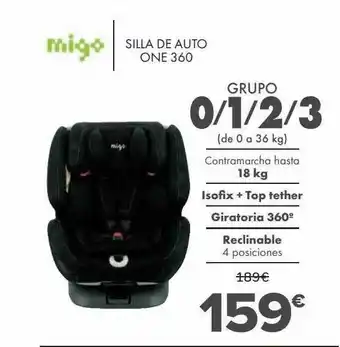Carrefour Mig silla de auto one 360 oferta