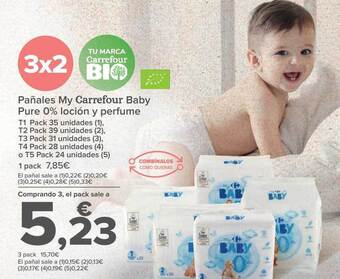 Carrefour Pañales my carrefour baby pure 0% loción y perfume oferta