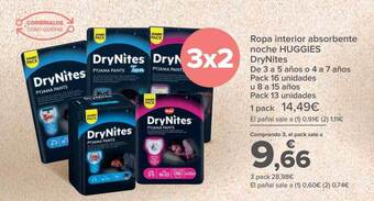 Carrefour Ropa interior absorbente noche huggies drynites oferta