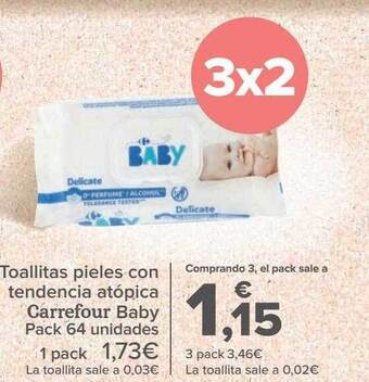 Carrefour Toallitas pieles con tendencia atópica carrefour baby oferta