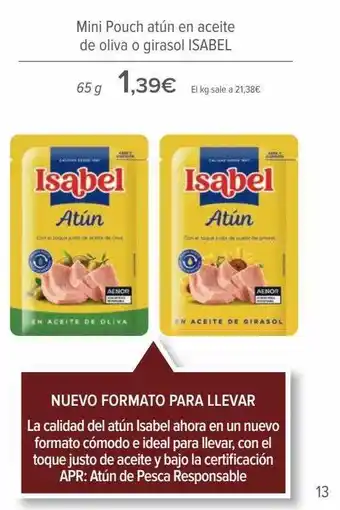 Carrefour Mini pouch atún en aceite de oliva o girasol isabel oferta