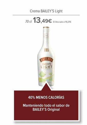 Carrefour Crema bailey's light oferta
