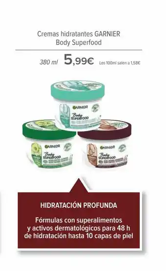 Carrefour Cremas hidratante garnier body superfood oferta
