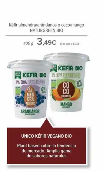 Carrefour Kéfir almendra arándanos o coco mango naturgreen bio oferta