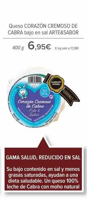 Carrefour Queso corazón cremoso de cabra bajo en sal arte&sabor oferta