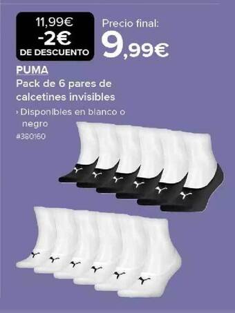 Costco Puma pack de 6 pares de calcetines invisibles oferta