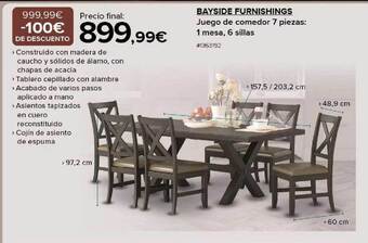 Costco Bayside furnishings juego de comedor 7 piezas: 1 mesa 6 sillas oferta