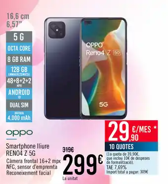 Carrefour Oppo Reno4 Z 5G Smartphone lliure oferta