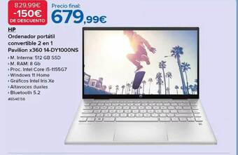 Costco Hp ordenador portátil convertible 2 en 1 pavilion x360 14-dy1000ns oferta