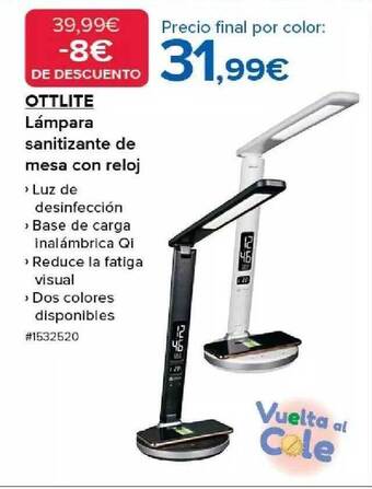 Costco Ottlite lámpara sanitizante de mesa con reloj oferta