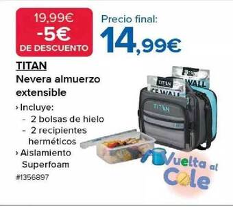 Costco Titan nevera almuerzo extensible oferta