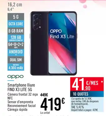 Carrefour Oppo Find X3 Lite 5G Smartphone lliure oferta